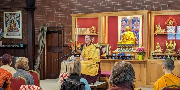 Special guest teacher, Gen Kelsang lekma teaching a buddhist meditation course